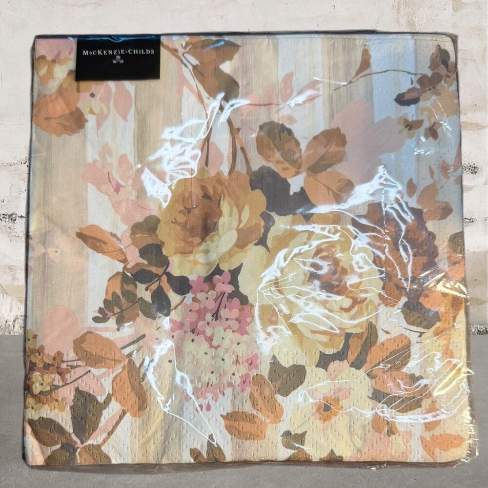 MacKenzie-Childs Wild Rose Cocktail Paper Napkins NEW